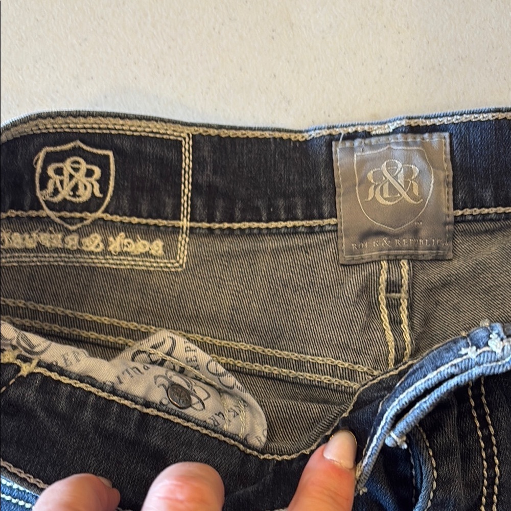 Rock & Republic Mens 32 Blue Jeans - Picture 4 of 5